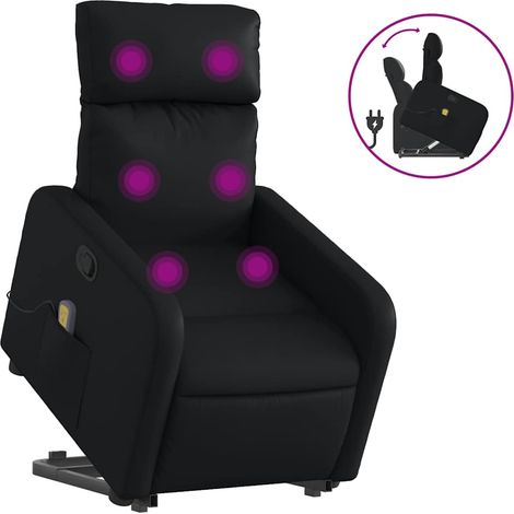 Maison Exclusive - Massagesessel mit Aufstehhilfe Schwarz Kunstle