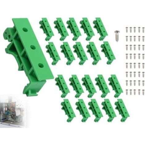 CSPARKV 20 pièces (10 jeux) Kit d'adaptateurs pour Rail DIN,Support de Montage de Circuit imprimé,Adaptateur de Montage sur Rail DIN PCB,Clip de Support de Support de Montage avec 40 vis (1/4)