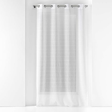 Panneau a oeillets 140 x 240 cm voile sable fantaisie eulalie Blanc (1/3)