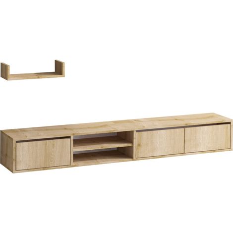 Mobile TV 3 ante 2 nicchie decorazione rovere zaffiro L180 cm - HEKA (1/5)