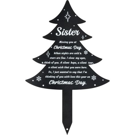 Décorations de Noël pour cimetière - Plaques commémoratives en métal pour sœurs, piquet de condoléances pour sapin de Noël (1/5)