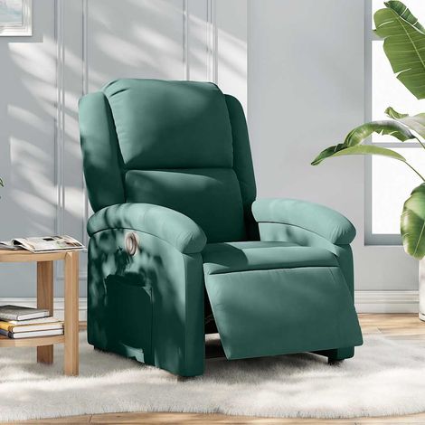 Fauteuil inclinable électrique-Chaise de relaxation-Fauteuil Relax vert foncé velours 153222 (1/5)