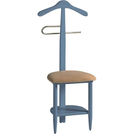 Galán 361 con asiento en beige herrajes cromado satinado lacado azul, 105 cm(alto)45 cm(ancho)41 cm(largo) (1/2)