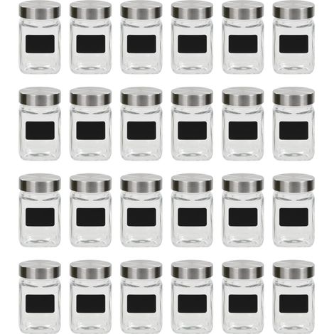 Storage Jars with Sticker 24 pcs 300 ml vidaXL (1/4)