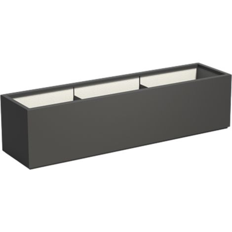 Adezz Pflanzgefäß Carrez mit Boden Fiberglas Pflanzkübel Blumenkübel schwarz