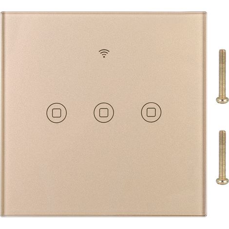 Ortviai Interrupteur intelligent tactile WiFi 3 voies en verre trempé pour éclairage et appareils électroménagers 100-240 V (1/5)