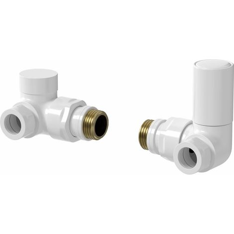 DuraTherm Corner White Radiator Valve Pack - 15mm (1/4)