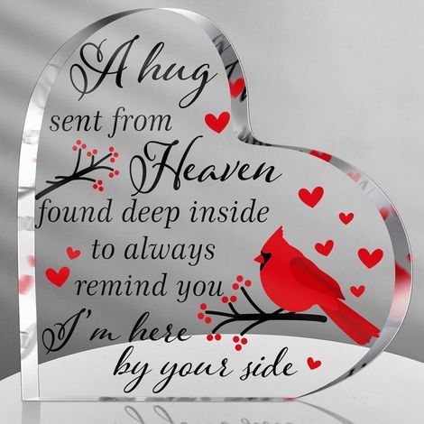 Plaque acrylique cœur décoratif, souvenir familial élégant pour papa maman sœur(15 cm) (1/4)