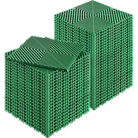 Drainage Mat 50 pièces, 30x30 cm, Dalle de Sol Emboîtable Antidérapante, Vert PP, pour Garage, Jardin, Cuisine et Extérieur (1/5)