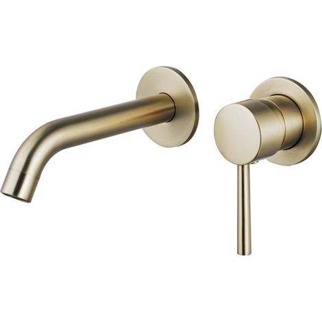 FugaFlow Eccelente Sobrado Robinet lavabo encastrable 2 trous partie encastrab le inclus Laiton brossé (1/4)