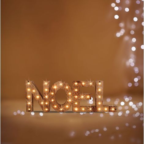 Déco de Noël en Bois lumineux 41 LED Blanc chaud 44 x 15 cm - Feeric Christmas (1/3)