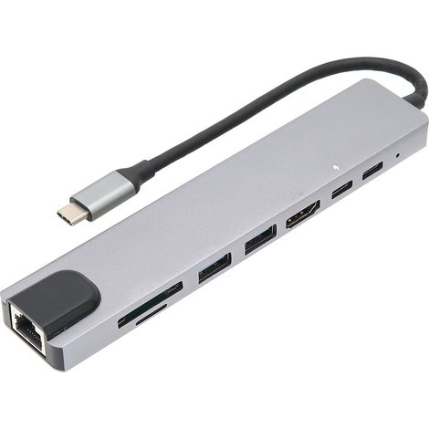 Station d'accueil USB-C 8-en-1 avec HDMI, port PD et transfert de données rapide (1/5)
