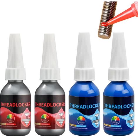 Frein Filet Résistance,Colle Bloc Écrou,Colles D'étanchéité Pour Vis Métalliques,Colles D'étanchéité Colle Métallique,Fixation De Vis Et Mastics De Filetage (10ml4pc) (1/5)