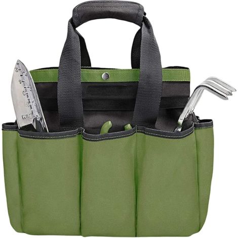 Garden Tool Bag, 8 Pockets Gardening Bag, Heavy Duty Oxford Garden Tote Caddy (Tools NOT Included), 12" x 12" x 6" (1/5)