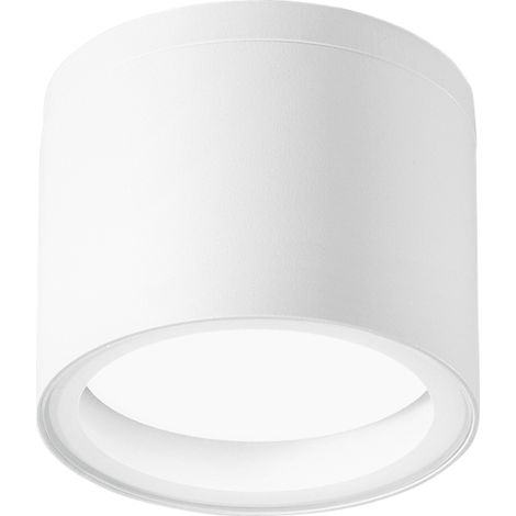 "Plafoniera da esterno TOWER rotonda in alluminio bianco IP54 9 cm." (1/2)