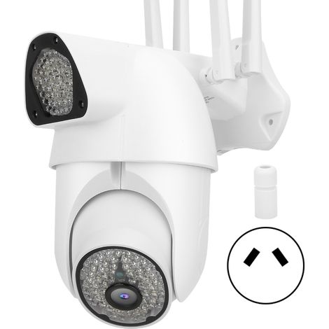 Caméra IP WiFi HD 1080P, vision nocturne IP66, 135 lumières, alarme sonore et lumineuse, PTZ compatible Onvif 100-240V (prise AU) (1/5)