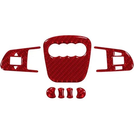 (Rouge type C) Véritable en fibre de carbone, compatible avec Audi A4 B8 8K, A6 C6 4F, Q5 8R, Q7 4L et A3. Accessoires auto. (1/4)