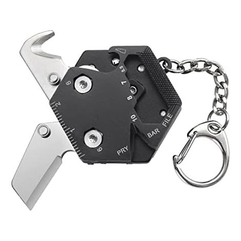 Outil Multifonction 14 en 1 Couteau Suisse Outil de Poche Multifonction Porte Clef Multifonction pour Camping Randonnée (1/4)