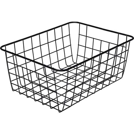 Panier de rangement en treillis métallique noir,étagère de rangement métallique pour la maison,convenant aux cuisines,garde-manger