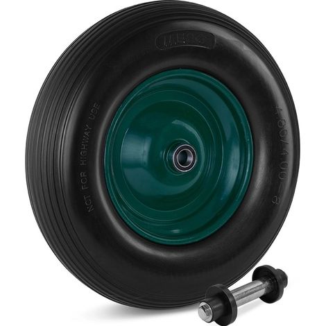 Roue de brouette - MESO - 4.80/4.00-8 - Rouge/Noire - Anti-crevaison - Jante acier - 200kg (1/4)