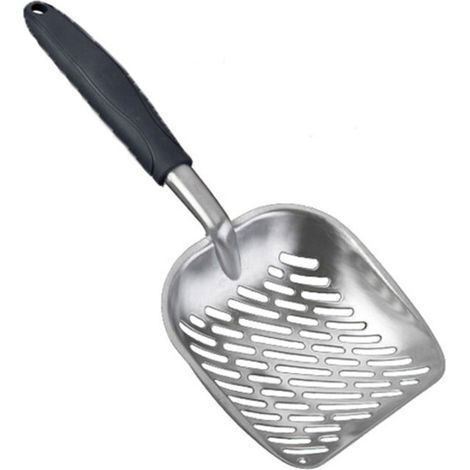 Pelle à litière pour chat – pelle en métal durable – évacuation efficace des déchets – alliage d'aluminium – Noir (1/5)