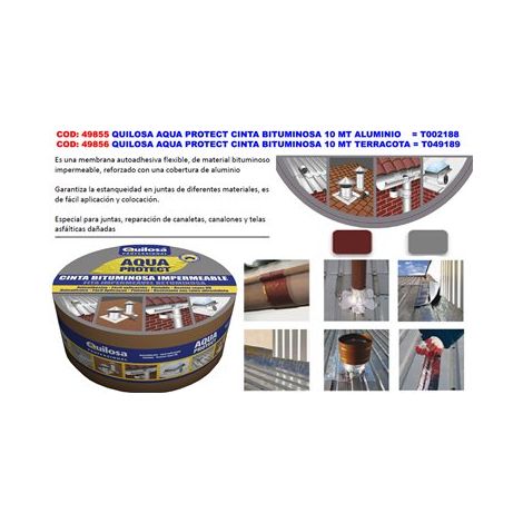 Cinta Bituminosa QUILOSA AQUA PROTECT 10CMx10MT ALUM10003753 (1/4)