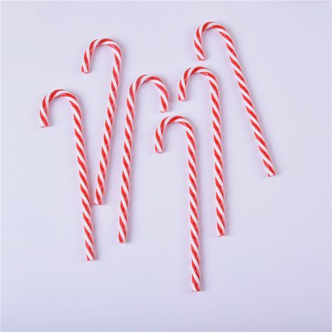 6er-Pack Weihnachtsschmuck in Zuckerstangenform – festliche Weihnachtsbaumdekoration, Partyzubehör für Zuhause, Farben, für Familie und Veranstaltungen