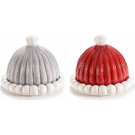 Piatti in Ceramica con Coperchio Copri Vivande - Set da 2 - Idea Regalo (1/2)