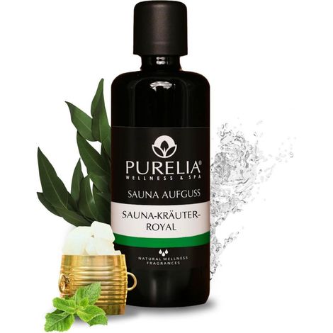PURELIA Saunaaufguss Konzentrat Kräuter-Royal 100 ml natürlicher Sauna-aufguss - reine ätherische Öl
