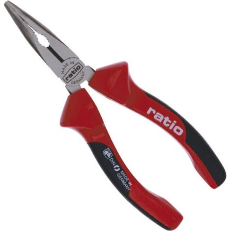Alicate boca semi-redonda 160mm RATIO punta curva Serie Pro - (1/2)