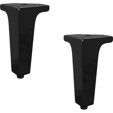 Set di 2 piedini per mobili in ferro moderni dal design chic 54,1 x 54,1 x 100 mm resistenti in nero 020051973