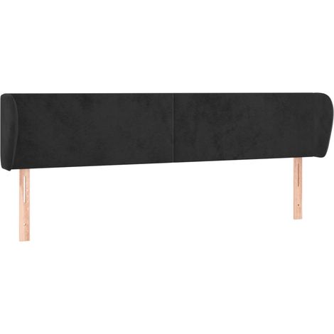 Maison Exclusive - Cabecero de terciopelo negro 163x23x78/88 cm (1/5)