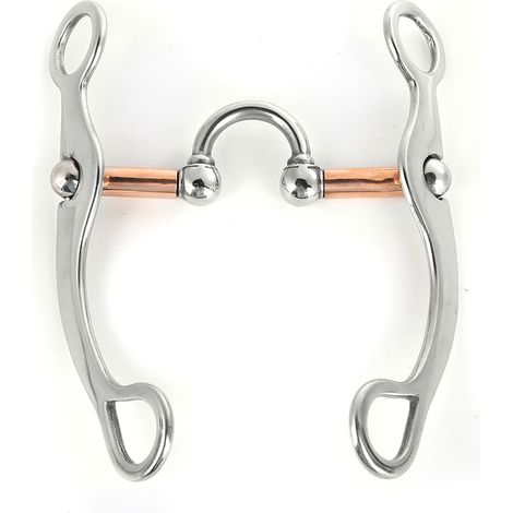 Mors à rouleau en acier inoxydable épais pour cheval, à ouverture facile et sans entraves. (1/5)