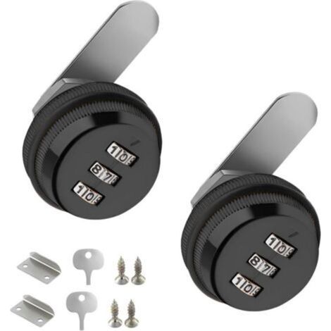 Lot de 2 Pièces Tiroir de sécurité Boîte aux Lettres, Cam Cabinet Code Lock, Serrure à Came Sans Clé, Serrure de Combinaison, pour la Boîte aux Lettre (1/4)