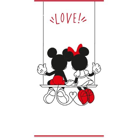 Badetuch aymax mickey and minnie 70x140 cm Baumwolle (1/5)