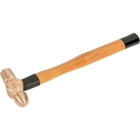 Bahco Schlosserhammer mit Kugelpinne, Kupferberyllium-Kopf und Holzgriff, funkenfrei, 910 g (1/4)