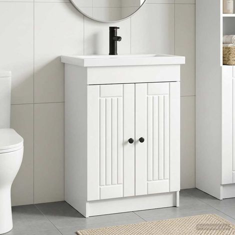 vidaXL Badezimmermöbel-Set Weiß 78,5 x 37,5 x 81 cm Holzwerkstoff (1/5)