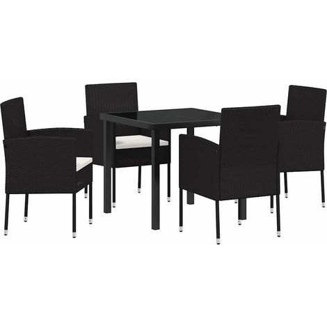 Maison Exclusive - Ensemble de salle à manger pour jardin 5 pcs Noir polyrotin (1/5)