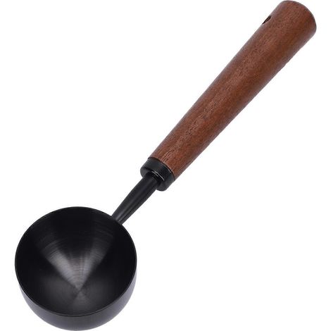 Cuillère doseuse en acier inoxydable 304, manche long en bois, cuillère à café multifonction pour cuisine et maison (1/5)
