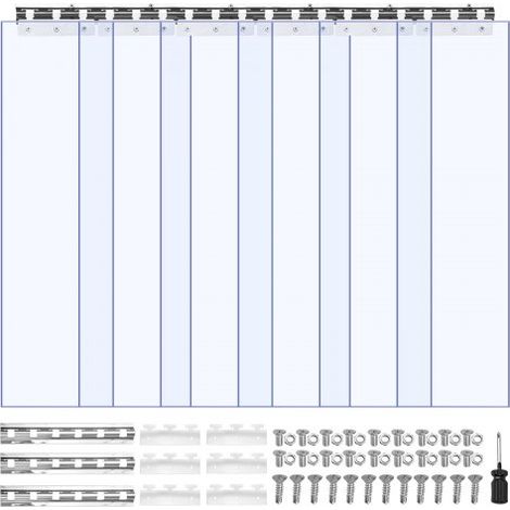 Rideau à Lanière PVC - 97x213 - 4 cm Rideau Lamelles Transparent (1/5)