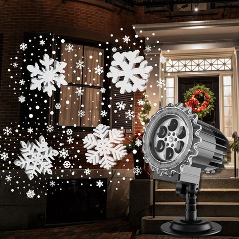 Lampe Projecteur de Flocon de Neige, Luce di Proiezione Extérieur Étanche 9w lumineux, Projecteur Lumière pour Décoration Arbre de Noël, Halloween, Fête, Vacances, Intérieur (1/5)