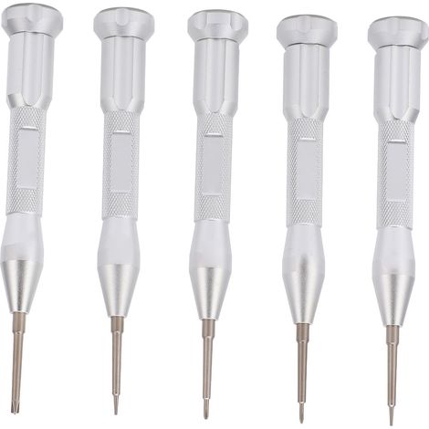 Assortiment de 5 petits tournevis à pointe fine et manche en métal pour la réparation électronique (1/5)