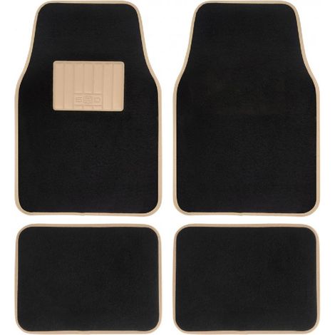 Jeu De Tapis Moquette 400g-M2 Drive Noir-Beige. 4pcs - Swiss Drive