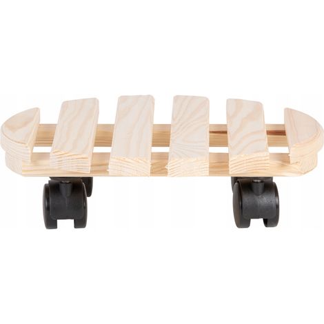 Supporto rotondo in legno, carrello su ruote