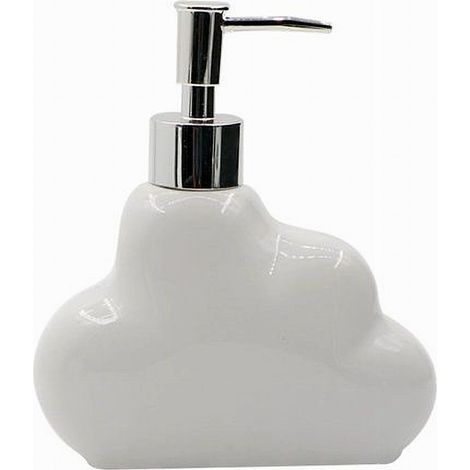 Cleafe - Dispenser Sapone Liquido In Ceramica Bianca Forma Nuvola Accessorio Bagno 79936 - (1/3)
