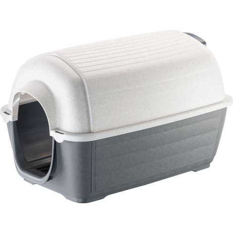Niche pour chiens en résine thermo-plastique – Système de ventilation – Dimensions intérieures 37 x 59 x 37 cm – Isolation thermique – Ferplast