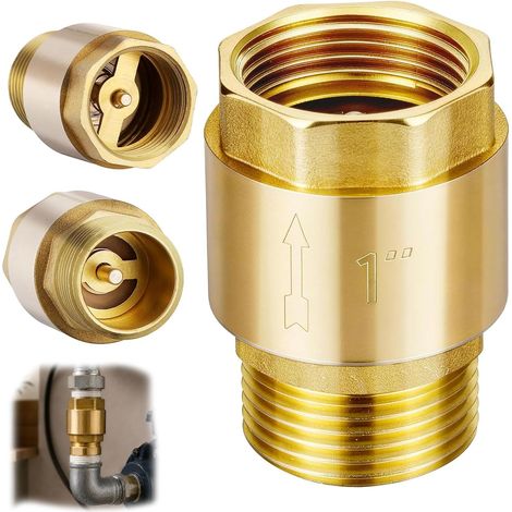 Clapet Anti Retour 1 pouce en Laiton, Filetage Mâle Vers Femelle, Clapets de non-retour 1 pouce AG à IG étanche pour Pompe, Jardin, Machine à Laver, Tonneau, Conduite d’eau, Chauffe-eau (1/5)