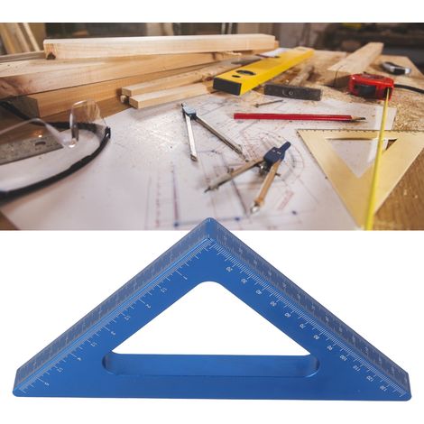 Équerre de menuisier, règle à angle droit (90°), règle en alliage d'aluminium graduée, outils de travail du bois (1/5)