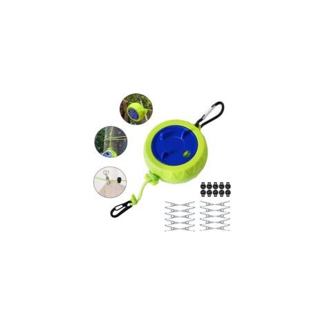 Lot de corde à linge, anti-enroulement, extensible, pour séchoir à linge, salle de bain, camping en plein air