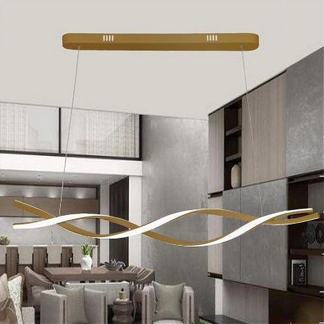 TrAdE Shop Traesio - Lampadario A Sospensione Luce 3000k-6500k Led 48w Oro Spirale Vortice Orizzontale 01110 - (1/5)